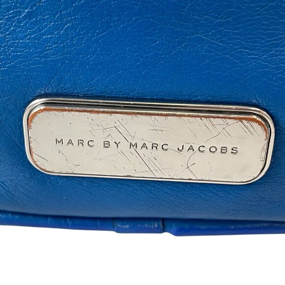 Marc By Marc Jacobs Blue Leather Crossbody Bag Coastal Minimalist Streetwear Y2K - Picture 4 of 10